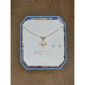 Unwritten Mom Necklace Set 14K Gold Plated Pendant + Stud Earrings Gift Set New